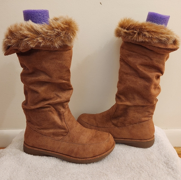 Womens New Attitude Tall Boots with faux fur size 8 - Picture 2 of 14